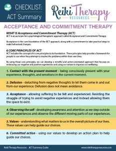 Acceptance & Commitment Principles with Reiki