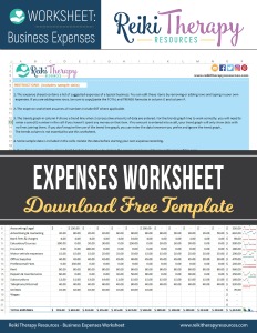 Expenses Worksheet for Reiki Practice