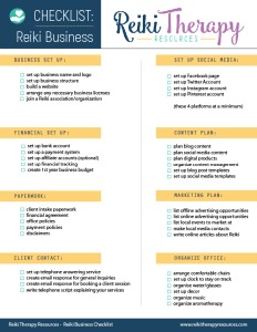Reiki Business Checklist