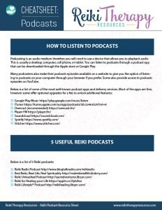 Reiki Podcast Resources Sheet